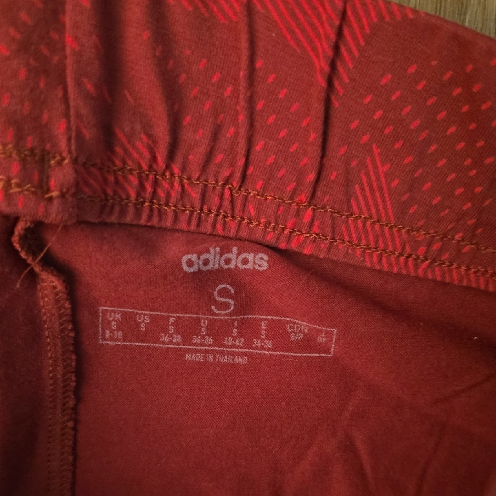 Adidas Kids Patterned Red Leggings - Picture 2 of 4